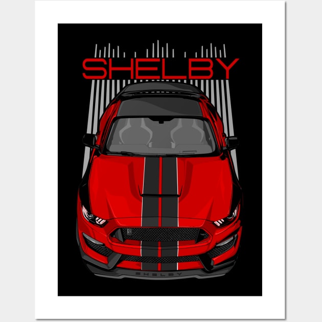 Shelby GT350 - Red & Black Wall Art by V8social